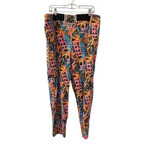 Vintage 80's Pacific Heat Tapered Dunes Pants Size Medium Neon Cotton Festival